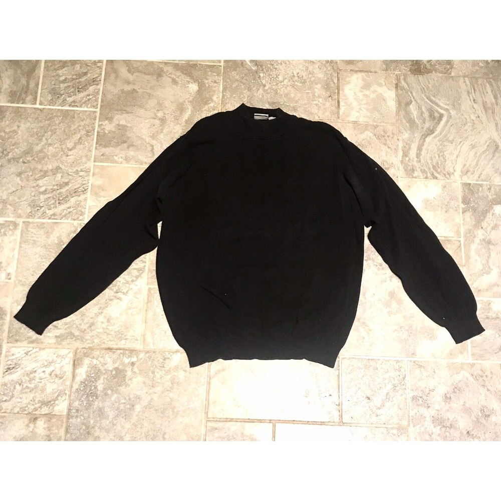 Mens VTG Field Gear Black Cotton Sweater Sz Medium Turtleneck Pullover